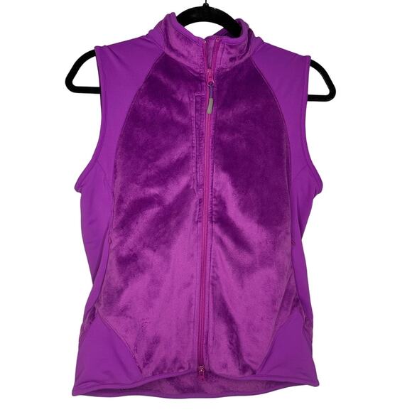 Peter Millar Full Zip Performance Vest Women's Size Medium Purple Faux Fur Golf - Picture 1 of 8